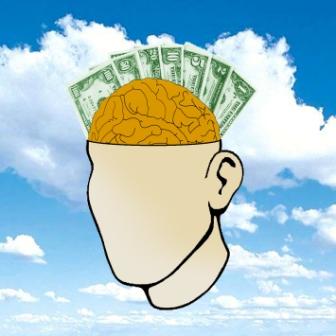 money on the brain illustration